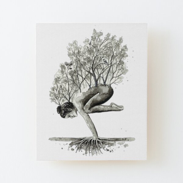 Mother Nature Tree Woman Nurture Wood Mounted Print