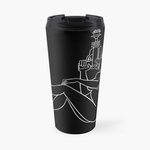 JIL — GHOST LINES IN WHITE (FOR DARK COLORED BACKGROUNDS) Travel Coffee Mug