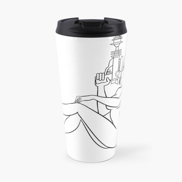 JIL — GHOST LINES IN BLACK (FOR LIGHT COLORED BACKGROUNDS) Travel Coffee Mug