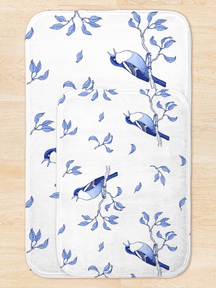 Alternate view of Blue Bird Pattern Bath Mat