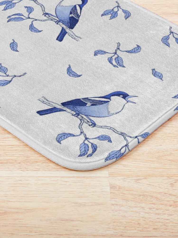 Alternate view of Blue Bird Pattern Bath Mat