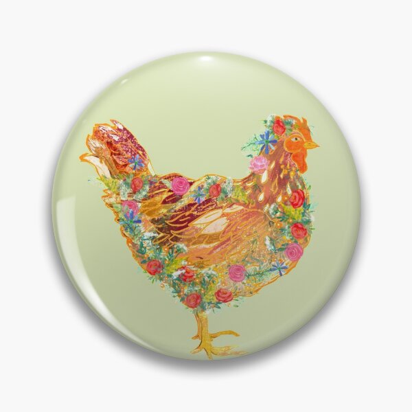 Item preview, Pretty prairie Chick - floral chicken designed and sold by Louisa Currier.