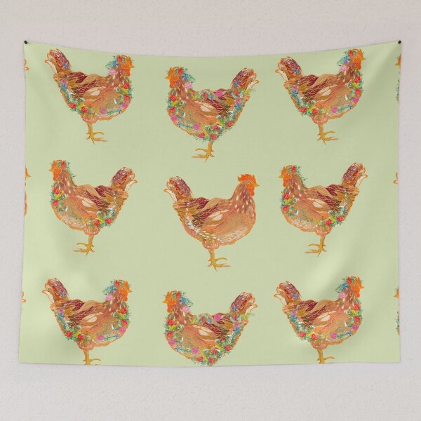 Item preview, Pretty prairie Chick - floral chicken designed and sold by Louisa Currier.