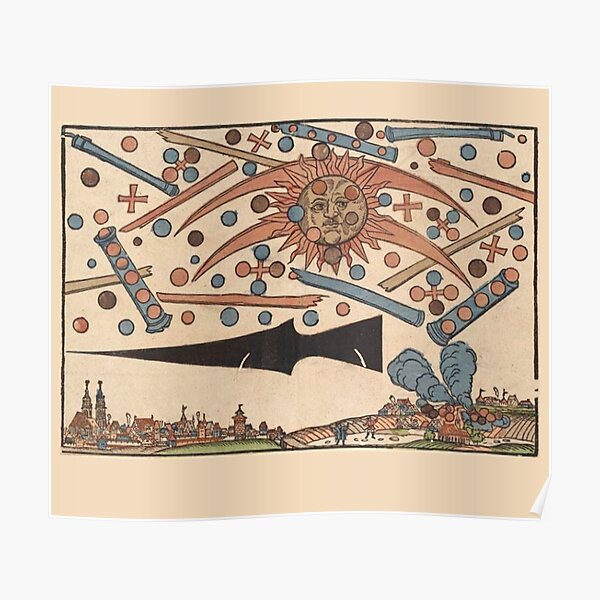 UFOs in Ancient Art. Battle Over Nuremberg or 1561 Celestial Phenomenon Over Nuremberg. Poster