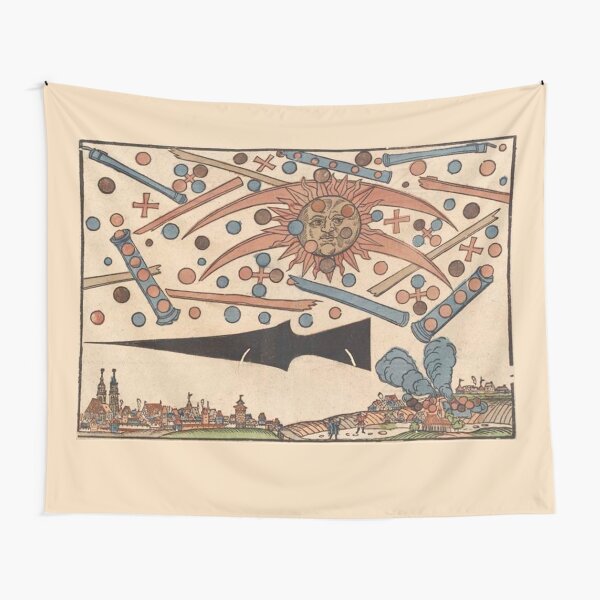 UFOs in Ancient Art. Battle Over Nuremberg or 1561 Celestial Phenomenon Over Nuremberg. Tapestry