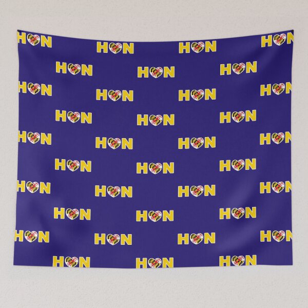 Item preview, Maryland State Flag Heart Banner Love Baltimore Hon purple football designed and sold by Draculaura2009.