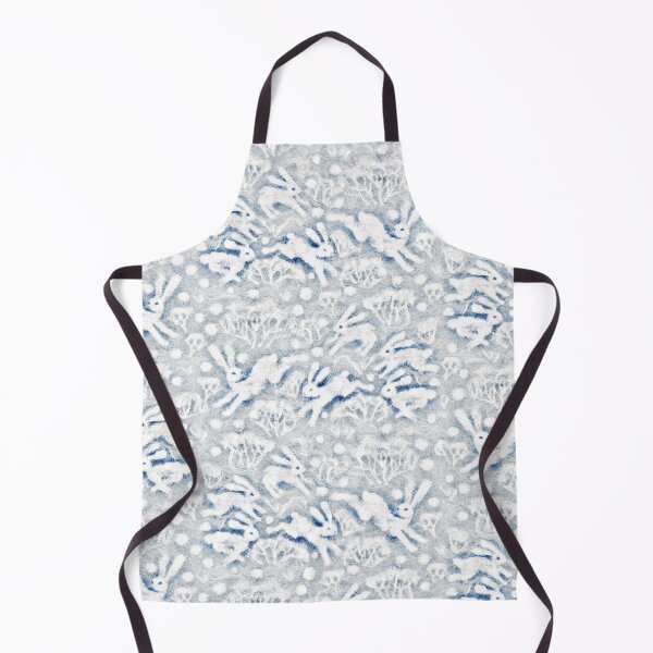 Item preview, HaresSnow Field, Winter Rabbits Bunnies Pattern, White Blue designed and sold by Julia Khoroshikh.