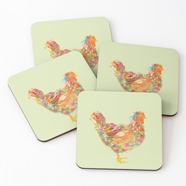 Item preview, Pretty prairie Chick - floral chicken designed and sold by Louisa Currier.