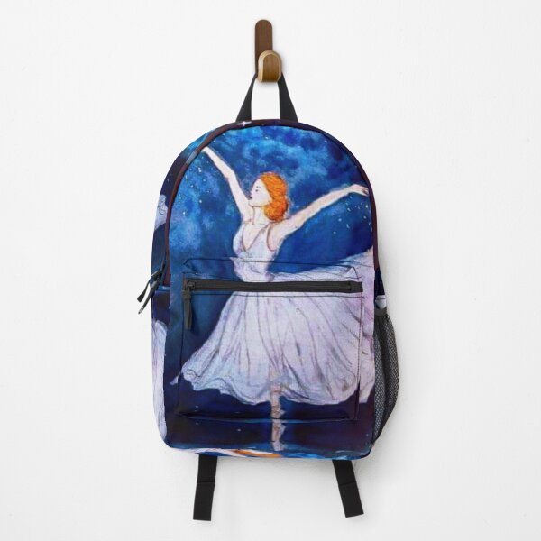Item preview, Ballerina blue backround watercolor and ink painting designed and sold by horseaddicted.