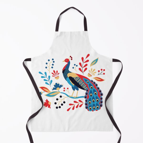 Item preview, Folk Peacock Bright designed and sold by nadyanadya.