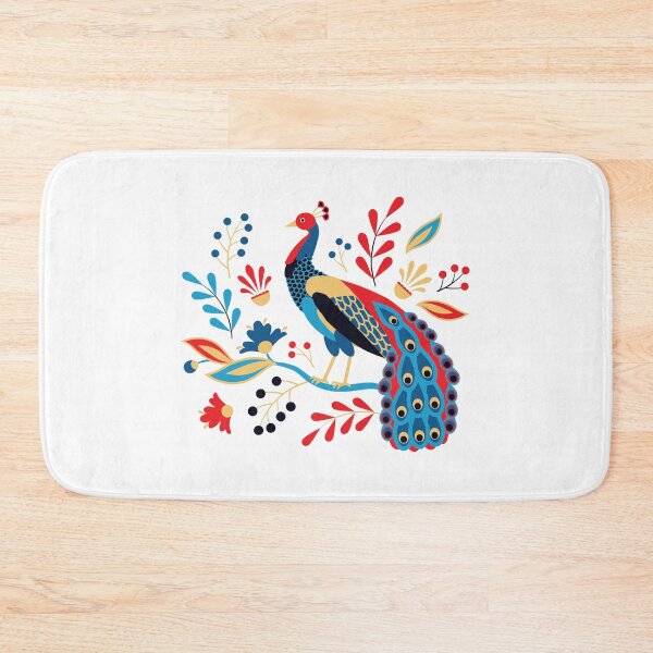 Item preview, Folk Peacock Bright designed and sold by nadyanadya.