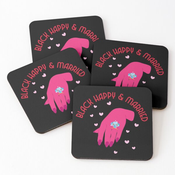 Item preview, Black Happy and Married designed and sold by FitFabFunny.