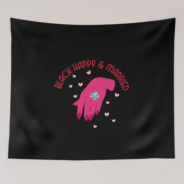 Item preview, Black Happy and Married designed and sold by FitFabFunny.