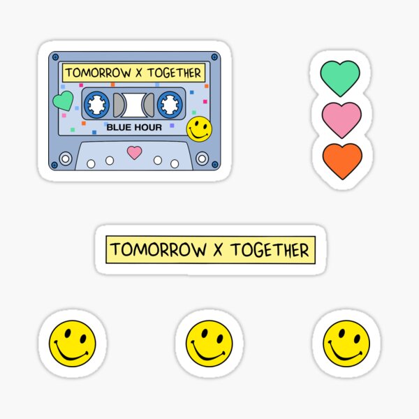 TXT Tomorrow x Together BLUE HOUR Cute Retro Cassette Tape Pack Sticker