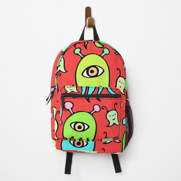 Item preview, One Eyed Monsters and Scary Ghosts Pattern (red) designed and sold by Davey's Designs.