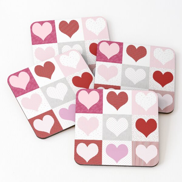 Item preview, Red and pink hearts patchwork for Valentine's designed and sold by Fibracreativa.