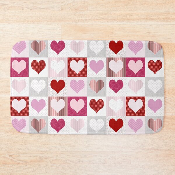 Item preview, Red and pink hearts patchwork for Valentine's designed and sold by Fibracreativa.
