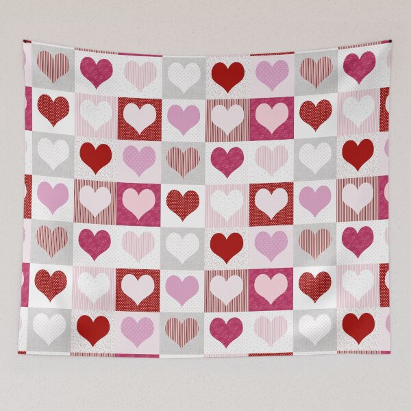 Item preview, Red and pink hearts patchwork for Valentine's designed and sold by Fibracreativa.