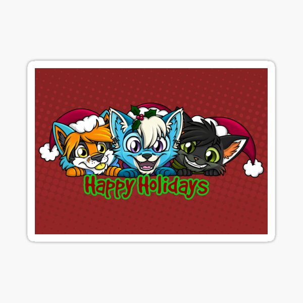 Happy Holidays FoxBox Trio Sticker