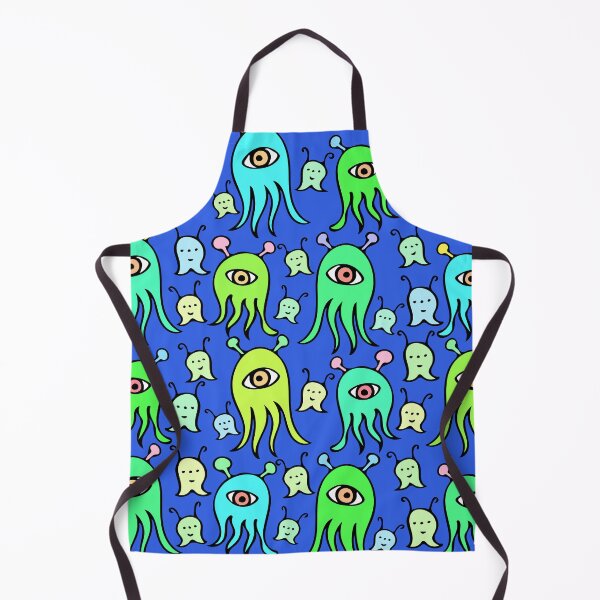 Item preview, One Eyed Monsters and Scary Ghosts Pattern (blue) designed and sold by Davey's Designs.