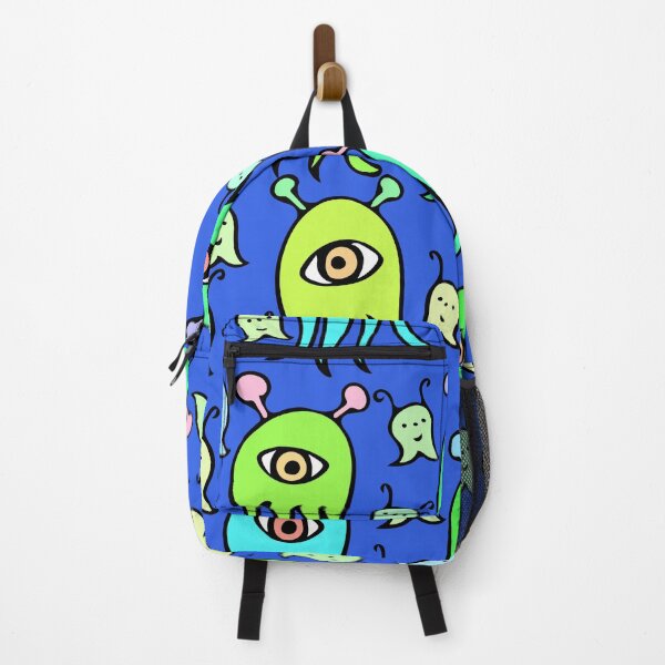 Item preview, One Eyed Monsters and Scary Ghosts Pattern (blue) designed and sold by Davey's Designs.