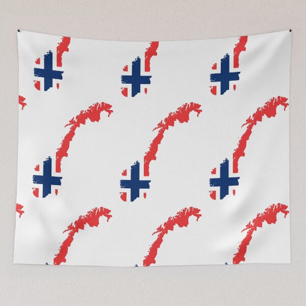 Item preview, Map of Norway, with Norwegian Flag designed and sold by LouiseFranksArt.
