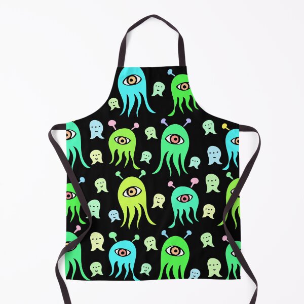 Item preview, One Eyed Monsters and Scary Ghosts Pattern (black) designed and sold by Davey's Designs.