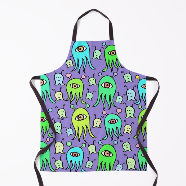 Item preview, One Eyed Monsters and Scary Ghosts Pattern (purple) designed and sold by Davey's Designs.