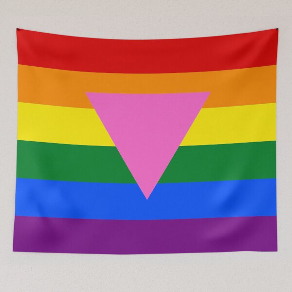 Item preview, Rainbow Flag Pink Triangle P flag designed and sold by mamazita.
