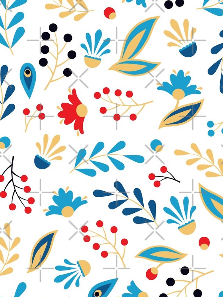 Folk Leaves and Flowers Bright by nadyanadya