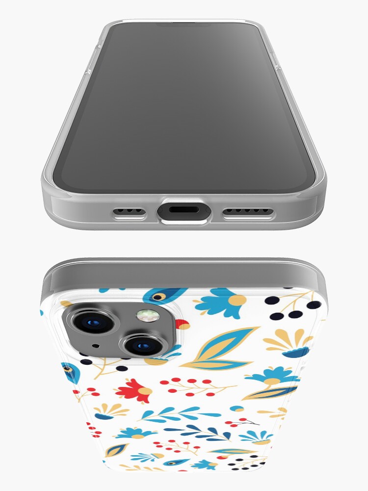 Alternate view of Folk Leaves and Flowers Bright iPhone Case
