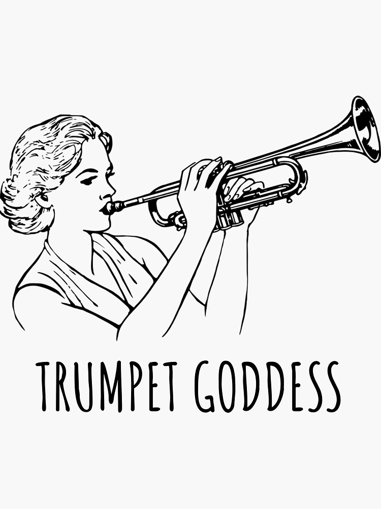 "Trumpet Goddess" Sticker for Sale by introvirts Redbubble