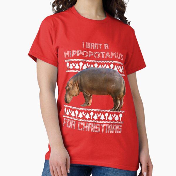 Aperçu de l'œuvre Je veux un hippopotame pour Noël ! Je veux un hippopotame ! créée et vendue par AmongOtherThngs.