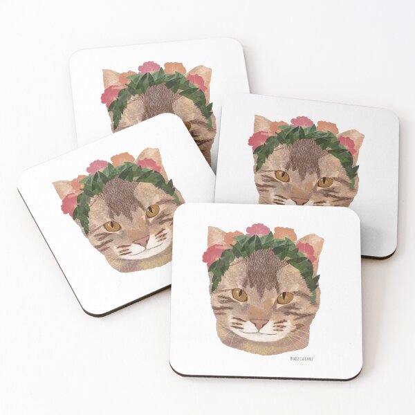 Item preview, Flower Crown Cat designed and sold by buzzcutart.
