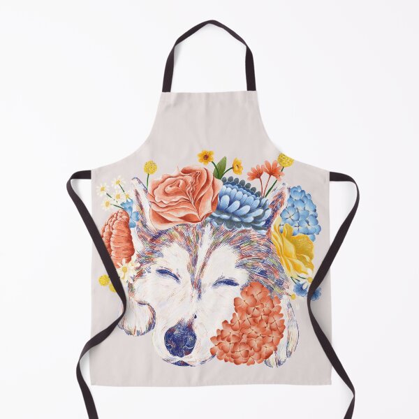 Item preview, Colored Pencil Husky Dog Flower Crown designed and sold by inkohitpsd.