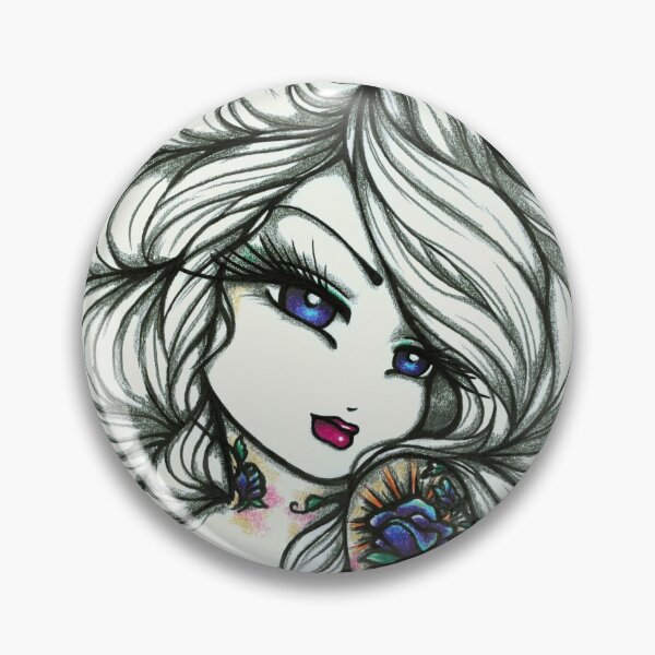 Item preview, Tattooed Fairy Greyscale with a Pop of Color Fantasy Art designed and sold by hannahlynnart.