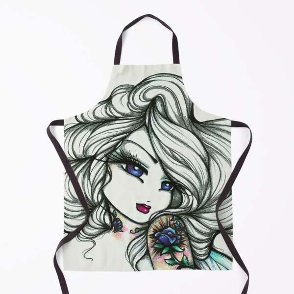 Item preview, Tattooed Fairy Greyscale with a Pop of Color Fantasy Art designed and sold by hannahlynnart.