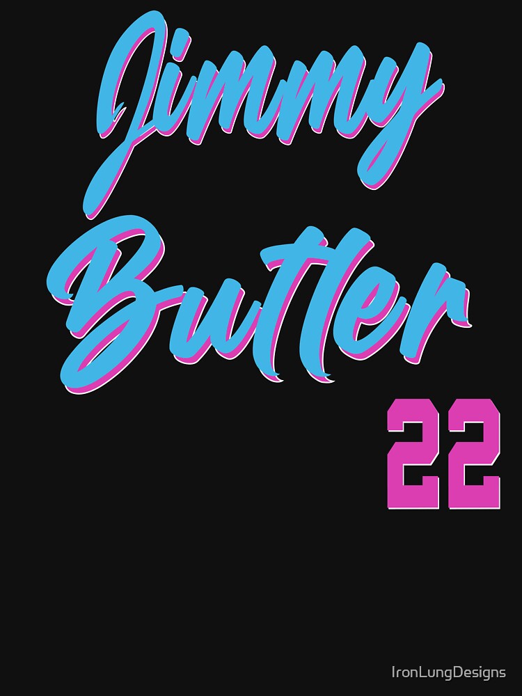 IronLung Designs Jimmy Butler Miami Heat Vice Colors Baseball Tee