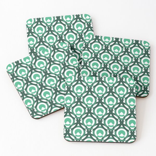 Item preview, Circles & Feathers Geometric Pattern – Green designed and sold by RoguePatterns.