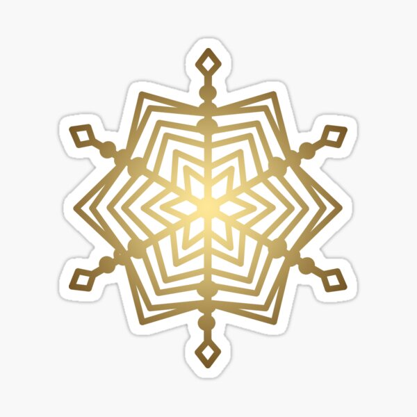 “Gold Snowflake on Inky Background” Sticker for Sale by EviCreates