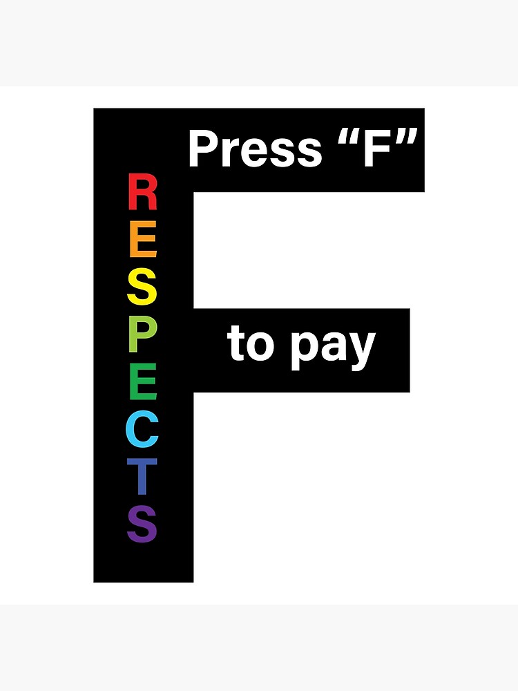 Press F to Pay Respect Sticker for Sale by cuteattitudes