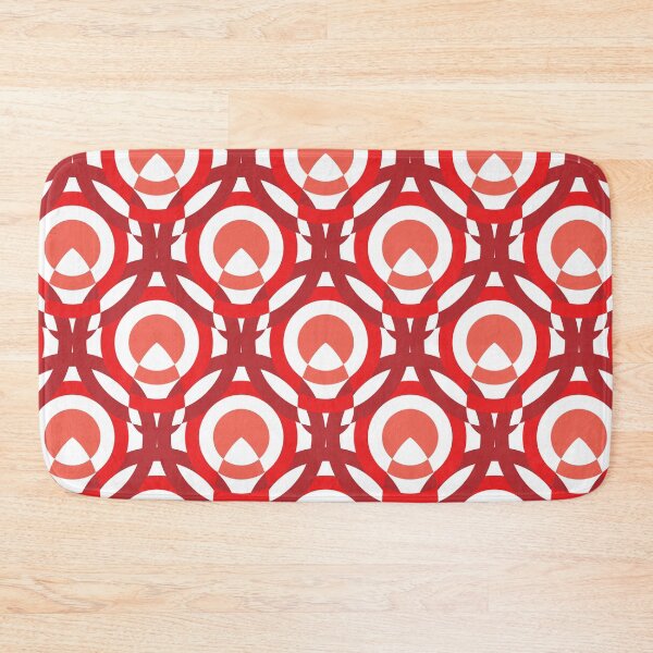 Item preview, Circles & Feathers Geometric Pattern – Red designed and sold by RoguePatterns.