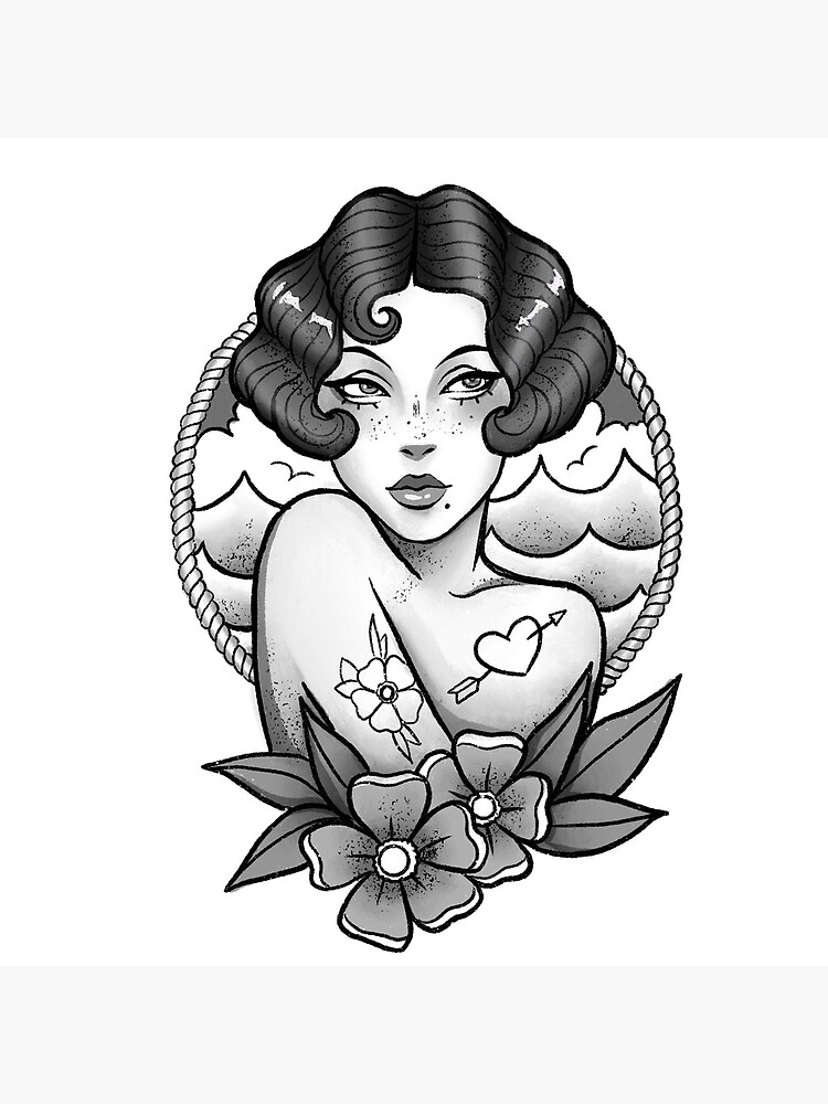 tradicional tattoo lady by donalopes