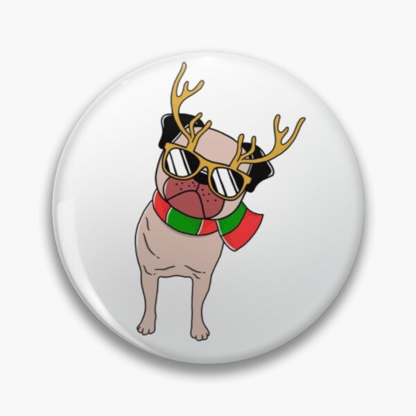 Item preview, Pug with reindeer antlers designed and sold by Roisin678.