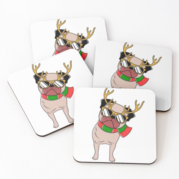 Item preview, Pug with reindeer antlers designed and sold by Roisin678.