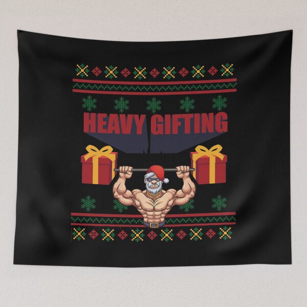 Item preview, Heavy Gifting Santa Gym Gift Ugly Christmas designed and sold by OmmeDesigns.