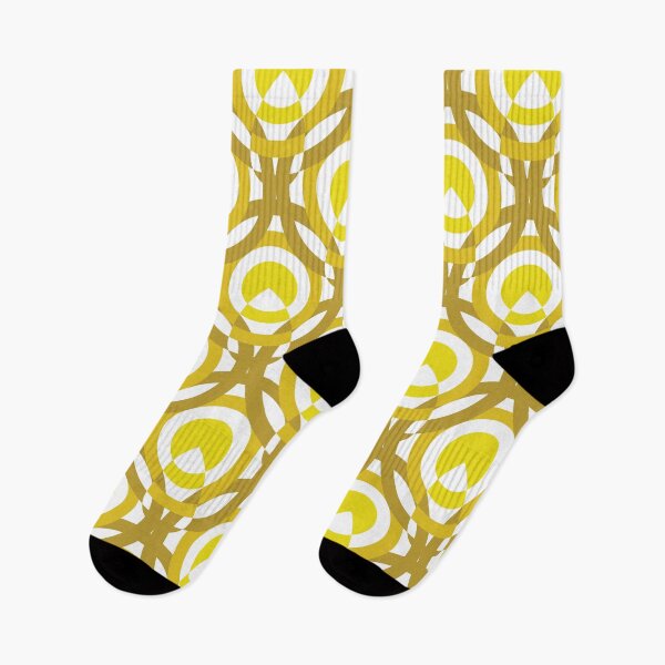 Item preview, Circles & Feathers Geometric Pattern – Yellow designed and sold by RoguePatterns.