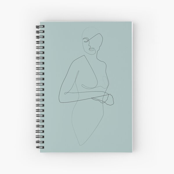 Line drawing female silhouette Spiral Notebook