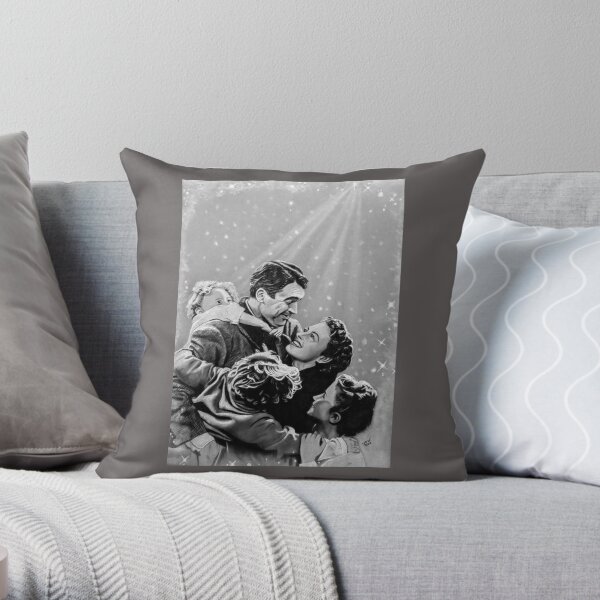 Jimmy Steward and Donna Reed Handmade Classic Movie Art Pillow It/'s a Wonderful Life Pillow with Fluffy Stuffing Star Light at Home