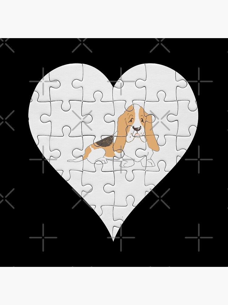 Basset Hound Heart Jigsaw Pieces Design - Basset Hound by dog-gifts